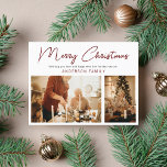 Einfach elegant Minimalistisch 2 Foto Frohe Weihna Feiertagspostkarte<br><div class="desc">Einfache Elegante Minimalistisch 2 Foto Frohe Weihnachtsfeiertage Postkarte</div>