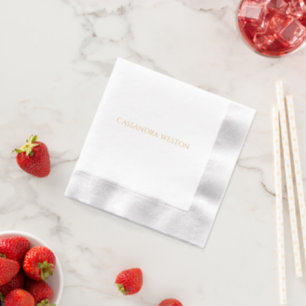 Einfach Elegant Minimalistisch #4 Nur Name Servietten Mit Folie