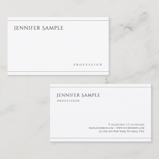 Einfach elegant Minimalistisch Beruflich Visitenkarte (Vorne/Hinten)