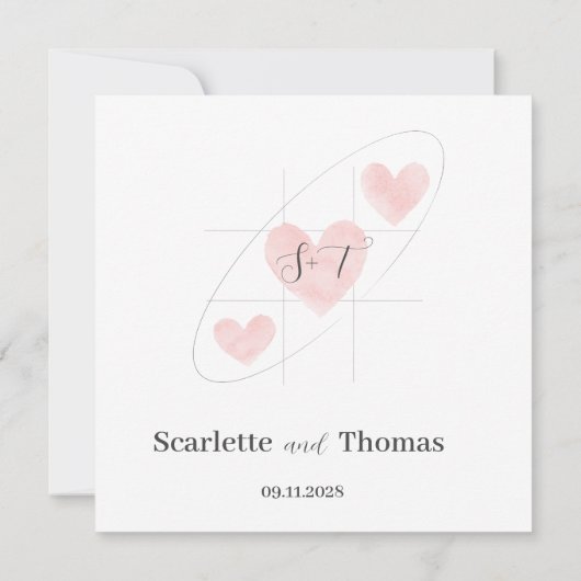 Einfach elegant Minimalistisch Einladung (Rückseite)