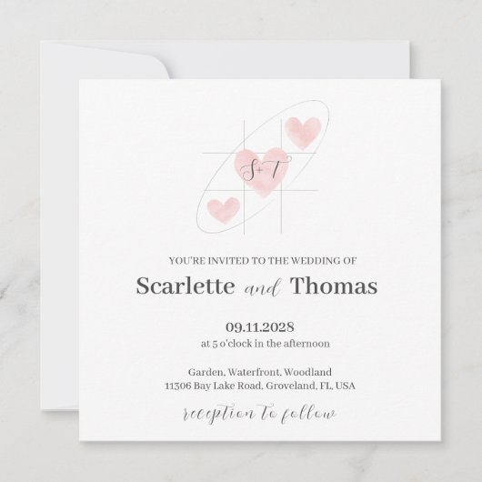 Einfach elegant Minimalistisch Einladung (Vorderseite)