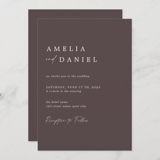 Einfach elegant minimalistisch handschriftlich einladung (Vorne/Hinten)