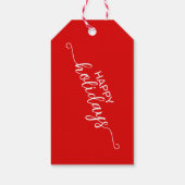 Einfach elegant, Minimalistisch, rot und weiß Geschenkanhänger (Rückseite)