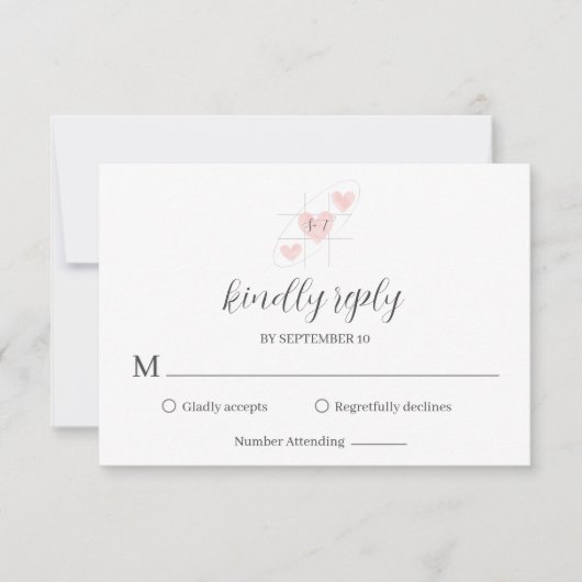 Einfach elegant Minimalistisch RSVP Karte (Vorderseite)