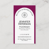 Einfach elegant Minimalistischer Qr Code Berry Whi Visitenkarte (Vorderseite)