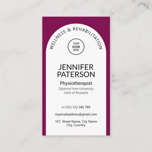 Einfach elegant Minimalistischer Qr Code Berry Whi Visitenkarte (Vorderseite)