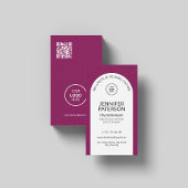 Einfach elegant Minimalistischer Qr Code Berry Whi Visitenkarte