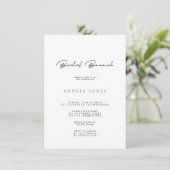 Einfach elegant Minimalistisches Bridal Brunch Einladung (Stehend Vorderseite)