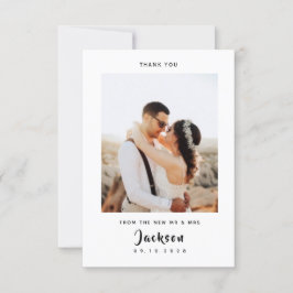 Einfach elegant mit Foto Wedding Dankeschön Card Dankeskarte