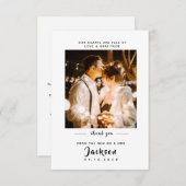 Einfach elegant mit Foto Wedding Dankeschön Card Dankeskarte (Vorne/Hinten)