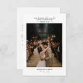 Einfach elegant mit Foto Wedding Dankeskarte (Vorne/Hinten)