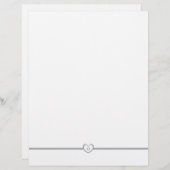 Einfach elegant Mit Monogramm Stationery - Silber (Vorne/Hinten)