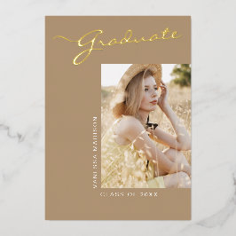 Einfach elegant modern | 1 Foto Foil Grad Card Folieneinladung