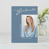 Einfach elegant modern | 1 Foto Grad Ankündigung (Stehend Vorderseite)