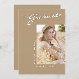 Einfach elegant modern | 1 Foto Khaki Grad Ankündigung