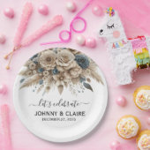 Einfach Elegant Modern Boho Pampasgras Klassiker Pappteller (Party)