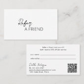 Einfach elegant modern empfehlungskarte (Vorne/Hinten)