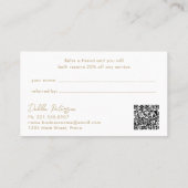 Einfach elegant modern empfehlungskarte (Rückseite)