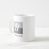 Einfach elegant Modern Minimal Initial & Name Gray Kaffeetasse (Vorderseite Links)