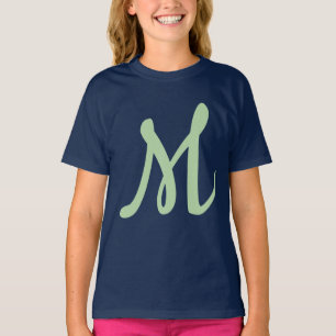 Einfach Elegant Moderne Eigenname Monogramm T-Shirt