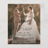 Einfach elegant Moderne Foto Front & Back Wedding Flyer (Vorne)