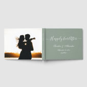 Einfach Elegant Moderne Minimal Größe Grün Hochzei Gästebuch (Voll)