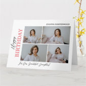 Einfach Elegant Moderner Geburtstag Stilvoll 4 Fot Karte (Gelbe Blume)
