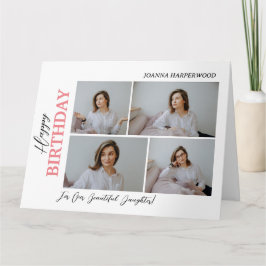 Einfach Elegant Moderner Geburtstag Stilvoll 4 Fot Karte