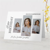 Einfach Elegant Moderner Geburtstag Stilvoll 4 Fot Karte (Gelbe Blume)