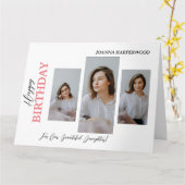 Einfach Elegant Moderner Geburtstag Stilvoll 4 Fot Karte (Gelbe Blume)
