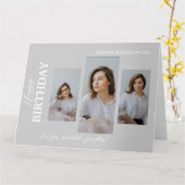 Einfach Elegant Moderner Geburtstag Stilvoll 4 Fot Karte (Gelbe Blume)