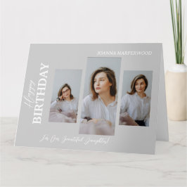 Einfach Elegant Moderner Geburtstag Stilvoll 4 Fot Karte