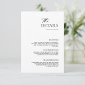 Einfach elegant Modernes Chic Minimalistisch Begleitkarte (Stehend Vorderseite)