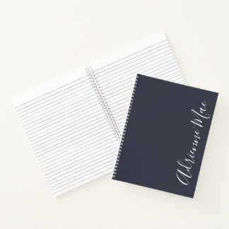 Einfach elegant Modernes Navy Personalisiert Notizblock