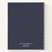Einfach elegant Modernes Navy Personalisiert Notizblock (Rückseite)