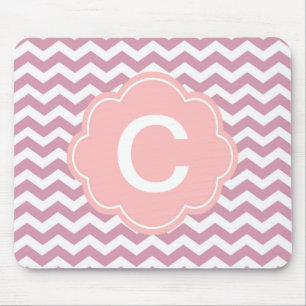 einfach, elegant, modernes rosa Chevron-Zickzack Mousepad