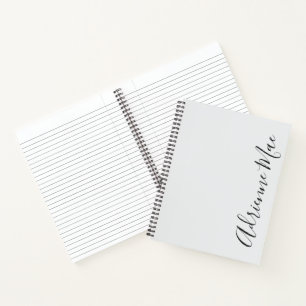 Einfach elegant Modernes Silber Personalisiert Notizblock