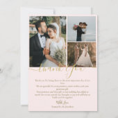 Einfach Elegant Modernes Skript 4 Fotos Hochzeit Dankeskarte (Rückseite)