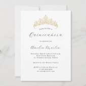 Einfach Elegant Modernes Tiara Quinceanera Einladung (Vorderseite)