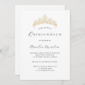 Einfach Elegant Modernes Tiara Quinceanera Einladung (Vorne/Hinten)