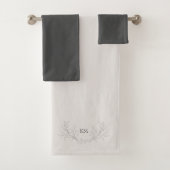 Einfach elegant Monogram gray Badhandtuch Set (Insitu)