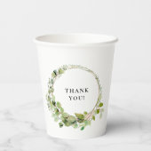 Einfach, elegant, monogramm Eukalyptus weddi Stick Pappbecher (Rückseite)