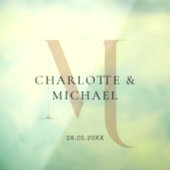 Einfach, elegant, Monogramm, Hochzeit Fensteraufkleber (Blatt 3)