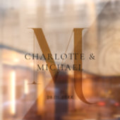 Einfach, elegant, Monogramm, Hochzeit Fensteraufkleber (Blatt 2)