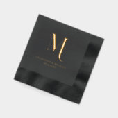 Einfach, elegant, Monogramm, Hochzeit Servietten Mit Folie (Links)