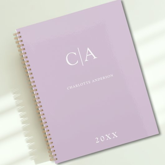 Einfach, elegant, monogramm planer