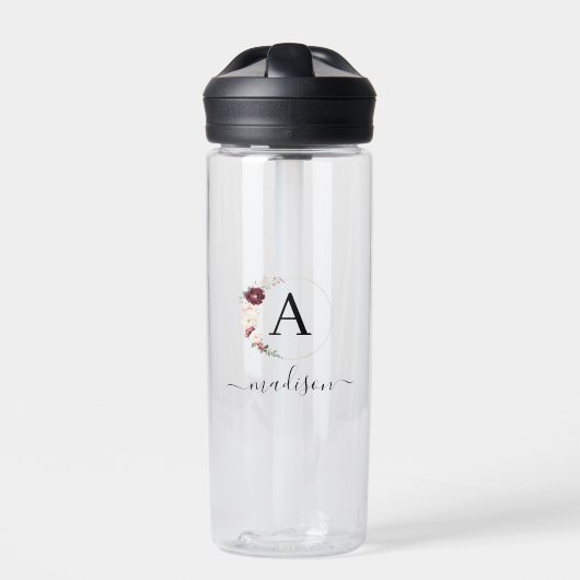 Einfach, elegant, monogramm trinkflasche (Vorderseite)