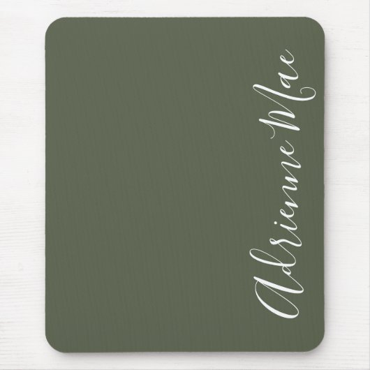 Einfach elegant Name Dark Chive Green Personalisie Mousepad (Vorne)