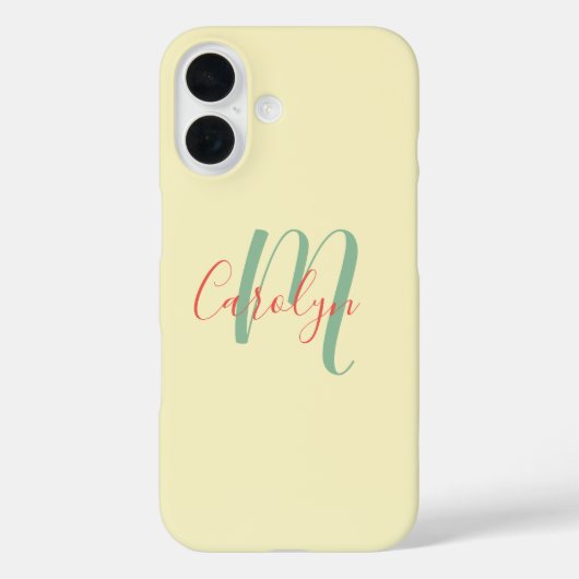 Einfach, elegant, Name und Monogramm auf Creme Case-Mate iPhone Hülle (Rückseite)