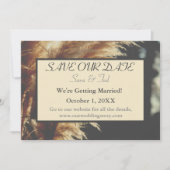 Einfach elegant Pampas Grass Unsere Hochzeit Save The Date (Vorderseite)